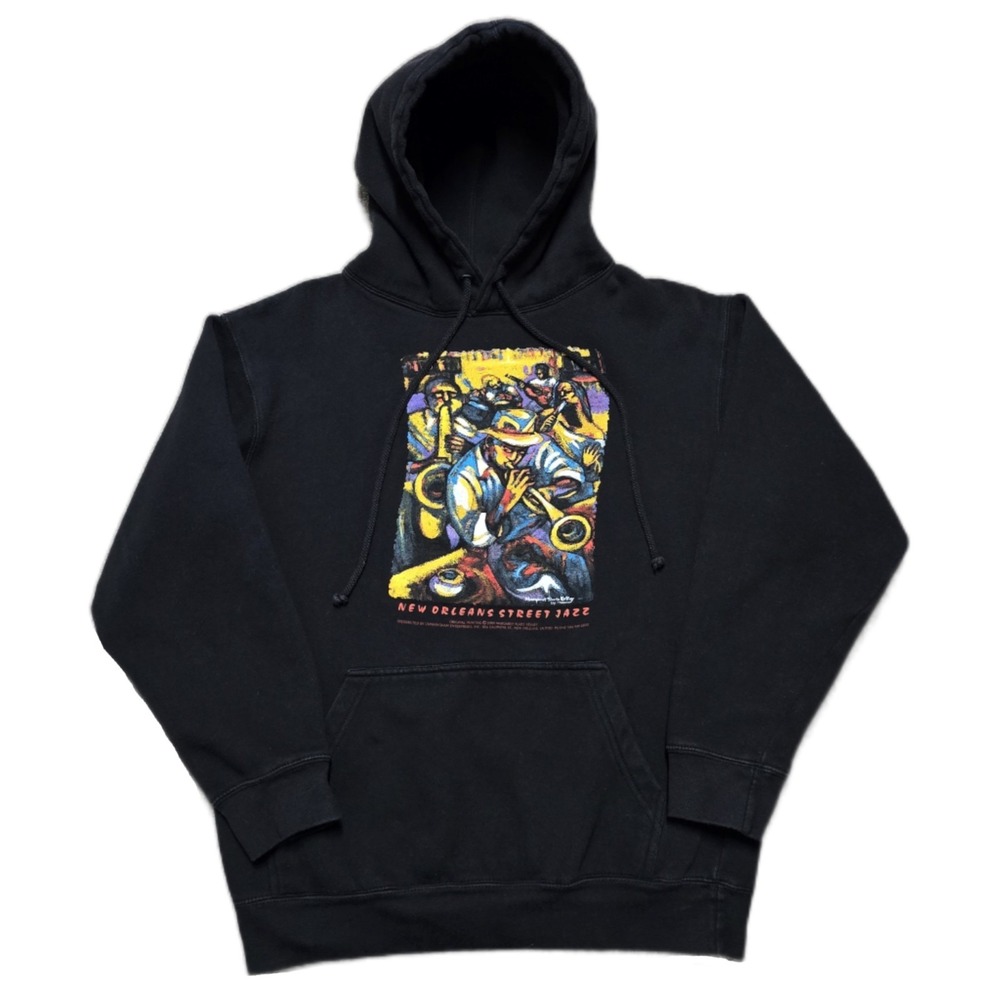 VTG NEW ORLEANS JAZZ  Margaret Slade Kelley‎ Graphic Hoodie Sweatshirt Mens S